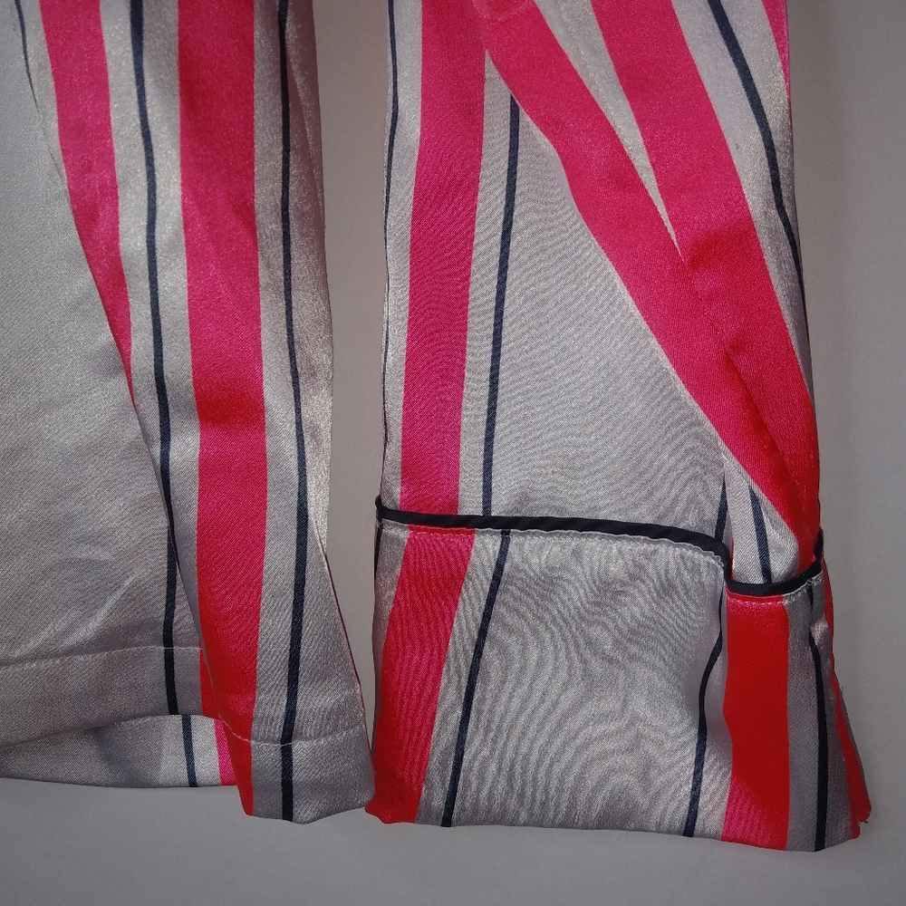 Victorias Secret S Satin Coral Stripe Sleep Top - Picture 6 of 8